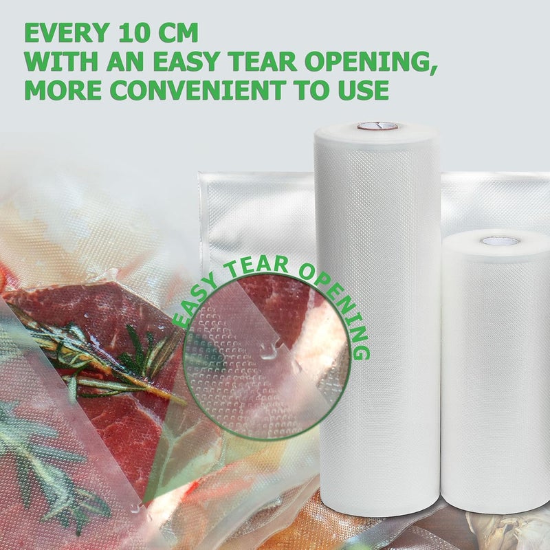 KitchenBoss Vacuum Sealer Bags for Food: 6 Pack 3 Rolls 11" x 20'+3 Rolls 8" x 20' Commercial Grade BPA-Free, Leakproof Great for Long-term Storage - Image 4