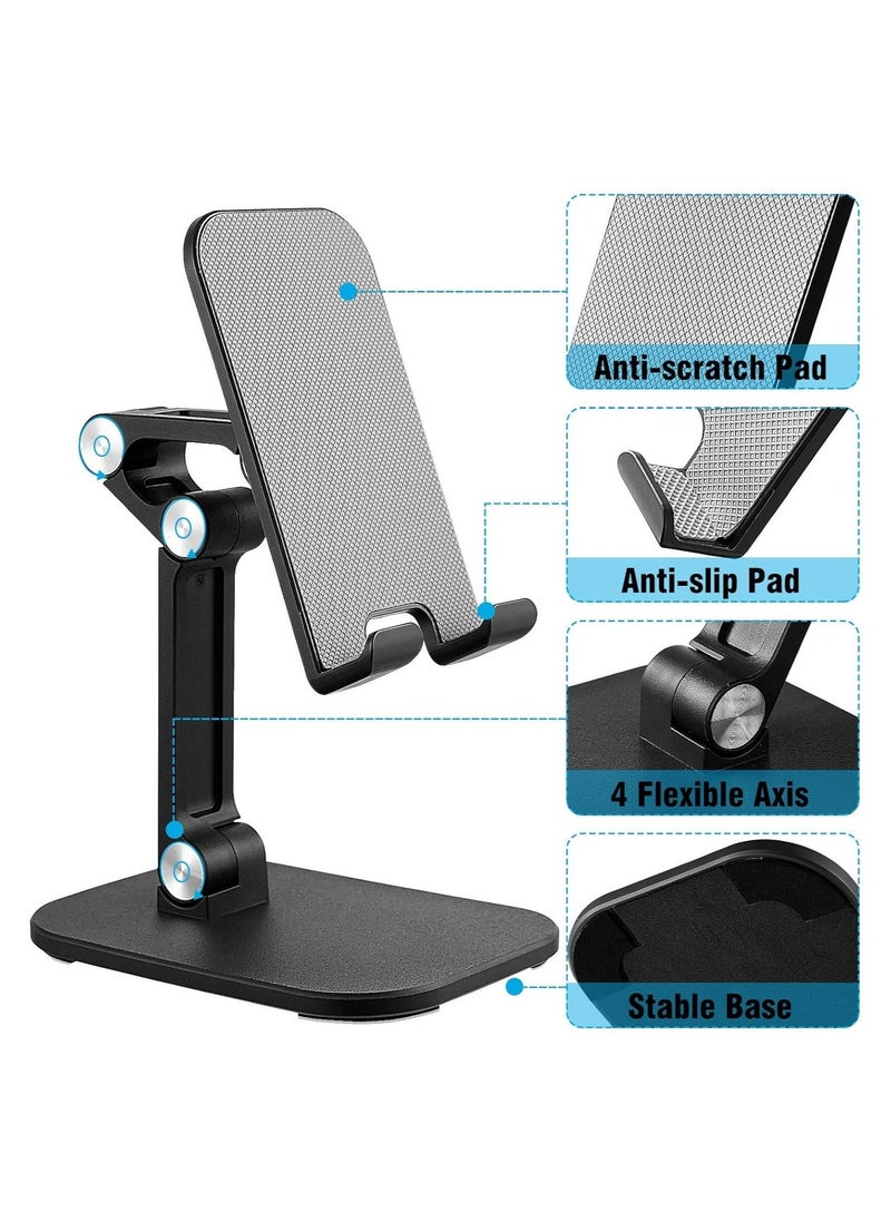 Generic - Cell Phone Stand, Adjustable Angle Height Phone Stand for Desk, Fully Foldable/Portable Phone Holder, Compatible for All Mobile Phones & Tablet - Image 1