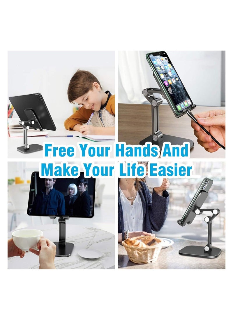 Generic - Cell Phone Stand, Adjustable Angle Height Phone Stand for Desk, Fully Foldable/Portable Phone Holder, Compatible for All Mobile Phones & Tablet - Image 1