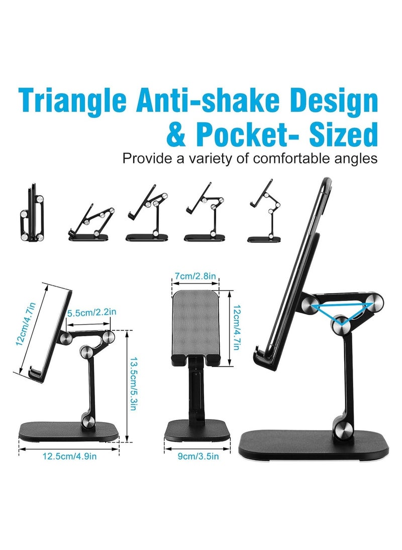 Generic - Cell Phone Stand, Adjustable Angle Height Phone Stand for Desk, Fully Foldable/Portable Phone Holder, Compatible for All Mobile Phones & Tablet - Image 1