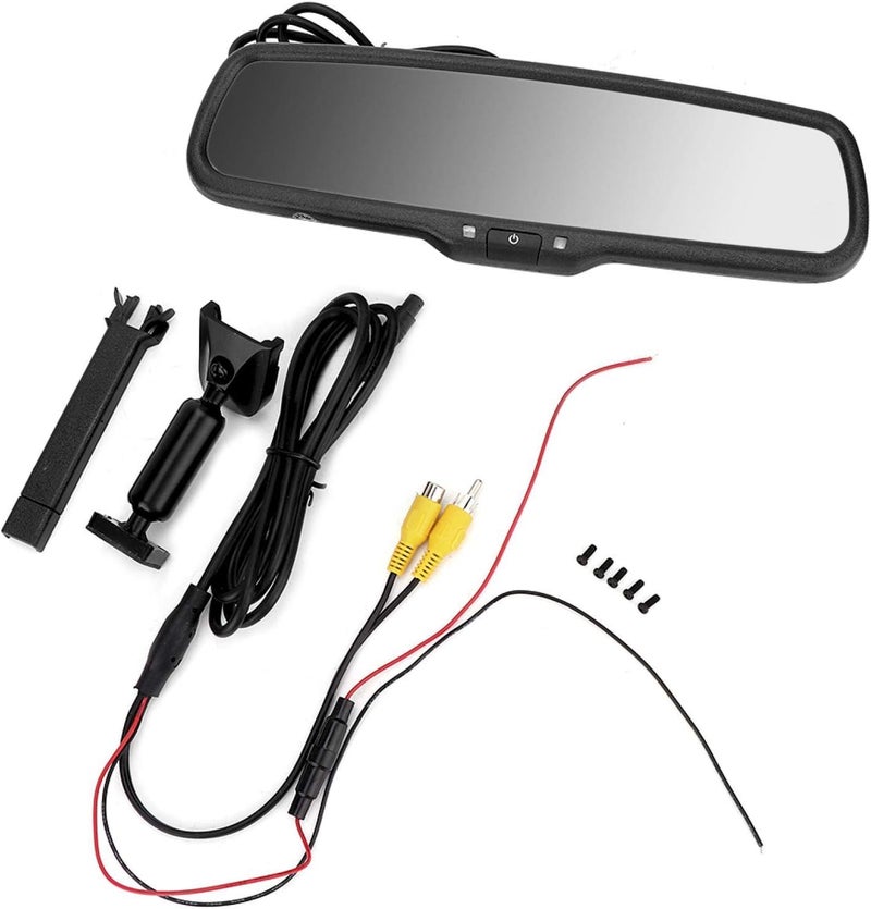 klarako Car rear view Streaming, 4.3inch Car Rearview Mirror Auto Dimming Monitor With Bracket Black - Image 2