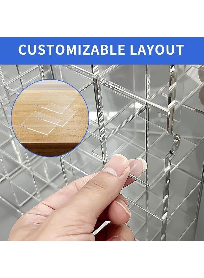 TPGP Adjustable Seashell Display Case Box Large Rock Fossil Arrowhead Display Case Crystal Organizer Clear Wall Mounted & Desktop 60 Room Shadow Box for Mini Pop Figure, Collectibles, with Mirrored & Lid  - Image 5