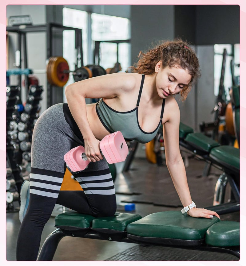 Upspeed 20LBS Adjustable Dumbbell Set for Women Men, 4 in 1 Free Weights Dumbbells Set Hand Weights Set Adjust Dumbbell Weight Set for Home Gym Exercise Workout Strength Training Equipments, Pink - Image 5