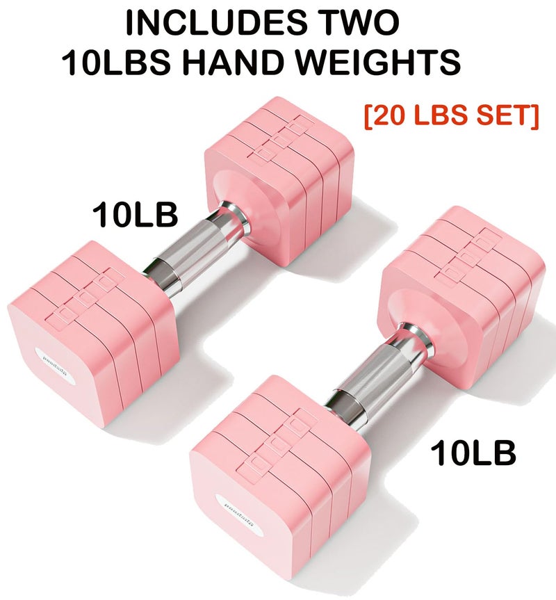 Upspeed 20LBS Adjustable Dumbbell Set for Women Men, 4 in 1 Free Weights Dumbbells Set Hand Weights Set Adjust Dumbbell Weight Set for Home Gym Exercise Workout Strength Training Equipments, Pink - Image 2