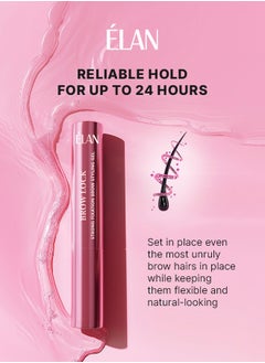 Elan Elan Brow Lock Strong Fixation Gel - Clear Brow Styling Gel 4.5 ml | 24H Long-Lasting Hold, Nourishing & Hydrating Brow Gel | Lightweight Transparent Eyebrow Fixer for Natural, Well-Groomed Brows  - Image 2