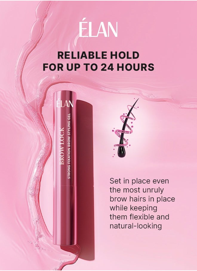 Elan - Elan Brow Lock Strong Fixation Gel - Clear Brow Styling Gel 4.5 ml | 24H Long-Lasting Hold, Nourishing & Hydrating Brow Gel | Lightweight Transparent Eyebrow Fixer for Natural, Well-Groomed Brows - Image 1