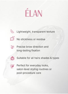 Elan Elan Brow Lock Strong Fixation Gel - Clear Brow Styling Gel 4.5 ml | 24H Long-Lasting Hold, Nourishing & Hydrating Brow Gel | Lightweight Transparent Eyebrow Fixer for Natural, Well-Groomed Brows  - Image 3