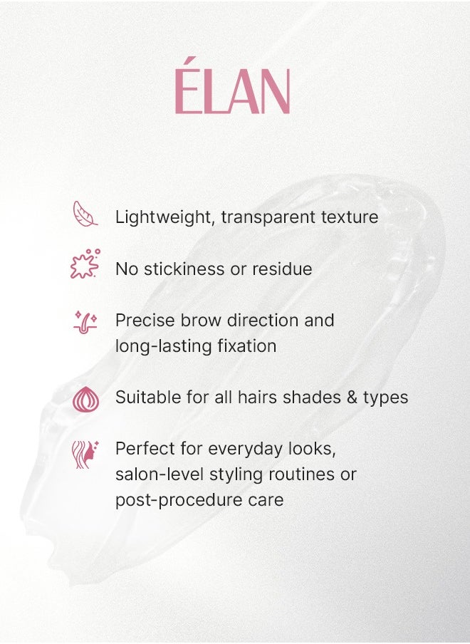 Elan - Elan Brow Lock Strong Fixation Gel - Clear Brow Styling Gel 4.5 ml | 24H Long-Lasting Hold, Nourishing & Hydrating Brow Gel | Lightweight Transparent Eyebrow Fixer for Natural, Well-Groomed Brows - Image 1