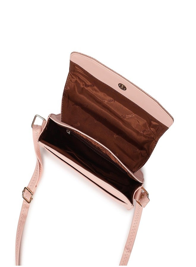 Fastrack Textured Flap Sling Bag For Women | Faux Leather Sling Bag With Magnetic Button Closure | Adjustable Shoulder Strap | Trendy Crossbody Bag For Girls | Trendy Women's Handbags - Image 5