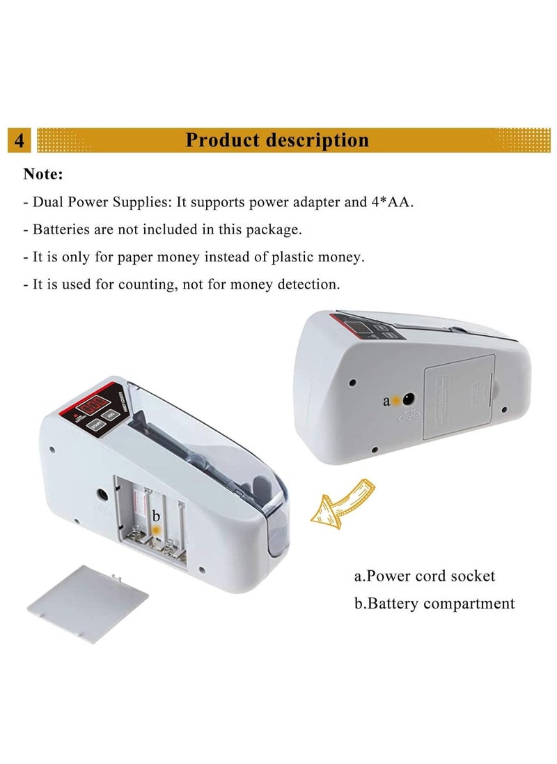LOTFY GROUP - Portable Money Counter Machine Money Counting Machine Bill Counter Cash Counter Currency Counter Money Bill Counter Mini Money Counter Handy Bill Cash Counter - Image 1