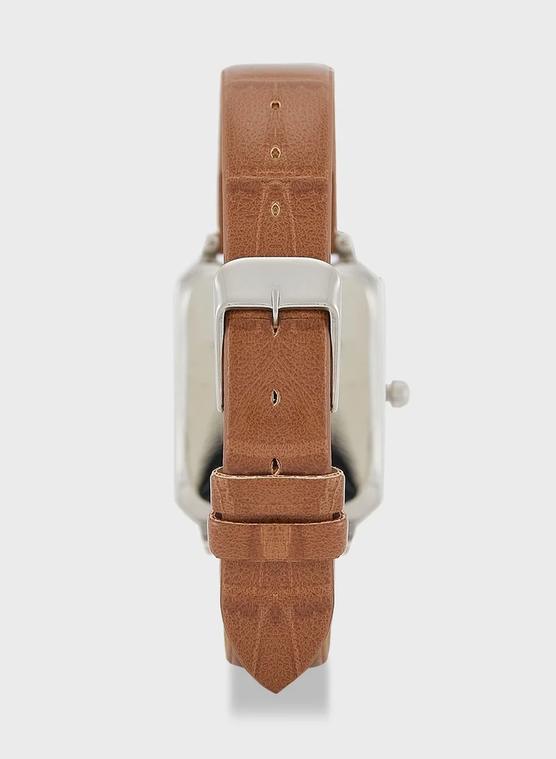 ELLA Croc Strap Rectangle Watch