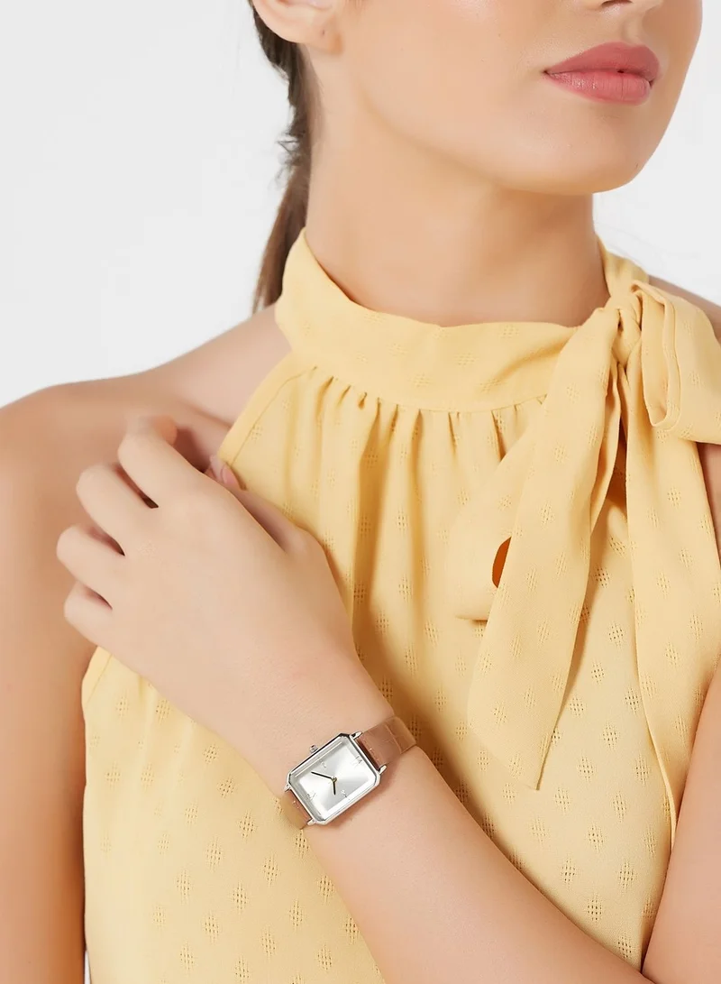 ELLA Croc Strap Rectangle Watch