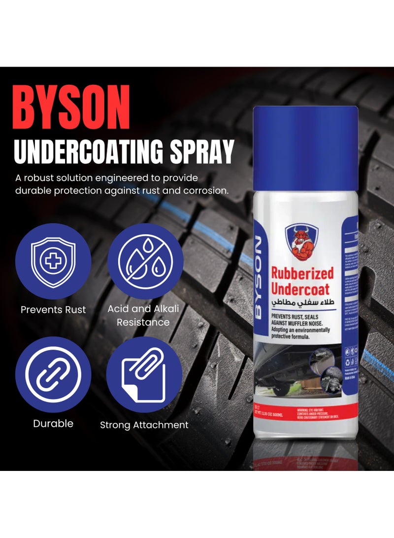 BYSON Undercoating Spray for Cars - Rust Protection & Corrosion Defense for Vehicle Undercarriage, Long Lasting Waterproof Sealant for Trucks, SUVs, and All Weather Conditions - Image 3