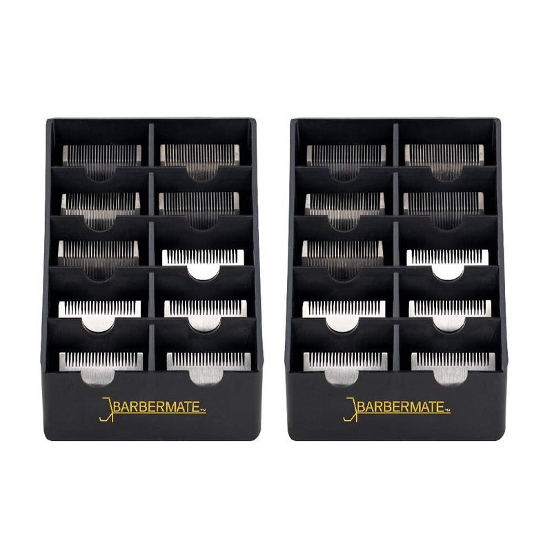 2 Pack Blade Rack Storage Tray - Holds 10 Clipper Blades (Black)