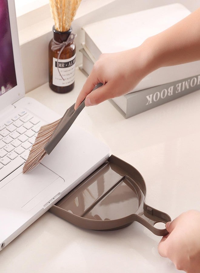BSMstone Mini Broom and Dustpan Set Hand Broom with Dustpan Portable Housekeeping Cleaning Tools for Desk,Counter,Sofa,Kitchen,Office,Nest (Coffee) - Image 2