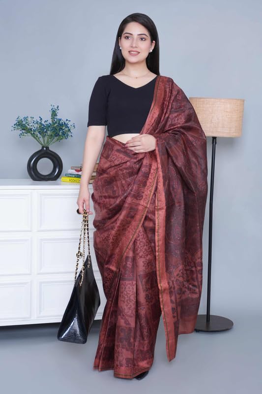 Mlada Store Mlada V-Neck Stretchable Saree Blouse Top for Women | Slim Fit Short Sleeves Solid Cotton Blouses | Readymade Saree Blouses for Women Festive & Ethnic | Blouse Crop Top - Image 5