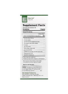 Bell Lifestyle Bell Lifestyle, Stem Cell, 60 Veggie Capsules  - Image 2