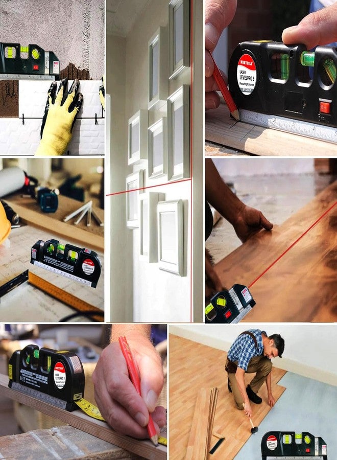 NORTOOLS NORTOOL Laser Level, Multipurpose Cross Line Kit with Metric Rulers 8FT/2.5M 4-in-1 Laser Level Line tools for Construction, Home Renovation,Picture Hanging Cabinets - Image 5