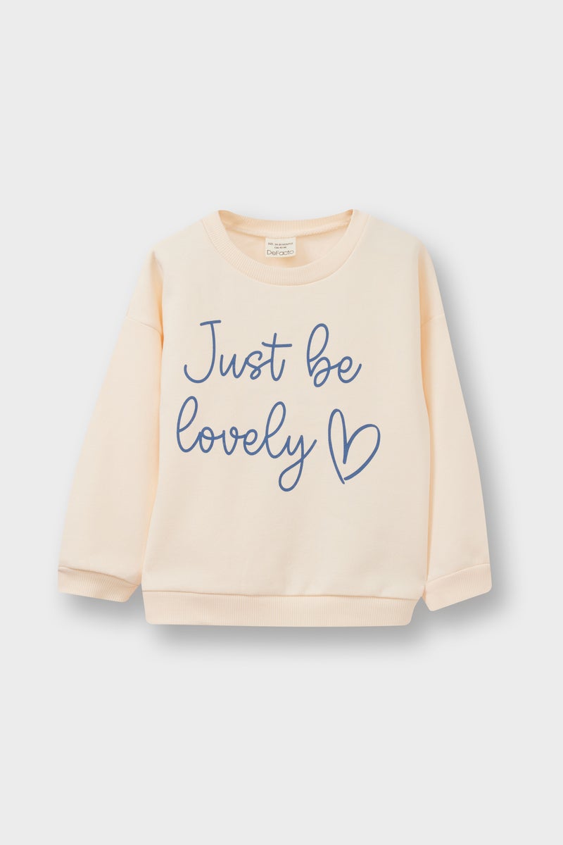 ديفاكتو سويت شيرت بناتي فلورال قصة عادية ببطانة ناعمة من قطعتين - Image 2