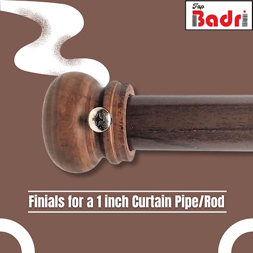 FAPBADRI Simple Curtain End Caps/Finials for a 1 inch Pipe/Rod, Wooden, 4 Pieces - Image 3