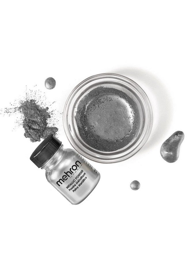 mehron بودرة مكياج معدنية ; صبغة بودرة كروم معدنية للوجه والجسم وظلال العيون وكحل العين 0.5 أونصة (14 غ) (فضي) - Image 4