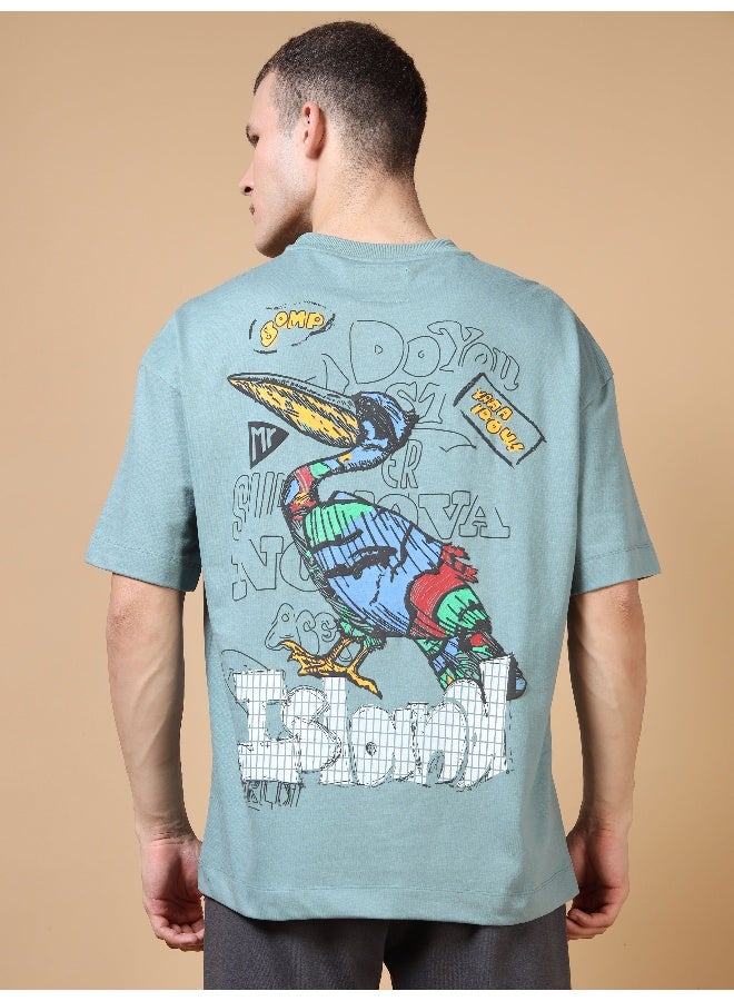 QUCO Blue Oversized T-Shirt for Men - Image 3