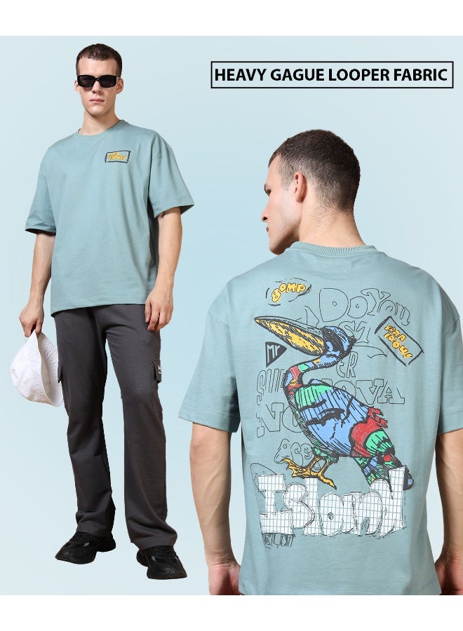 QUCO Blue Oversized T-Shirt for Men - Image 1