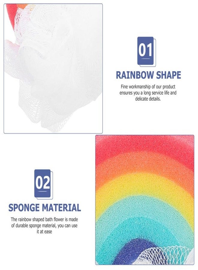 FRCOLOR Cloud Bath Sponges Loofahs Rainbow Shaped Exfoliating Scrubber Bath Brush for Kids Women Men Body Shower - Image 5