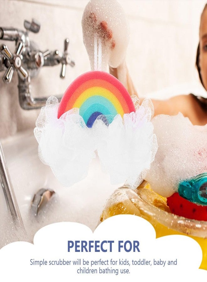 FRCOLOR Cloud Bath Sponges Loofahs Rainbow Shaped Exfoliating Scrubber Bath Brush for Kids Women Men Body Shower - Image 2