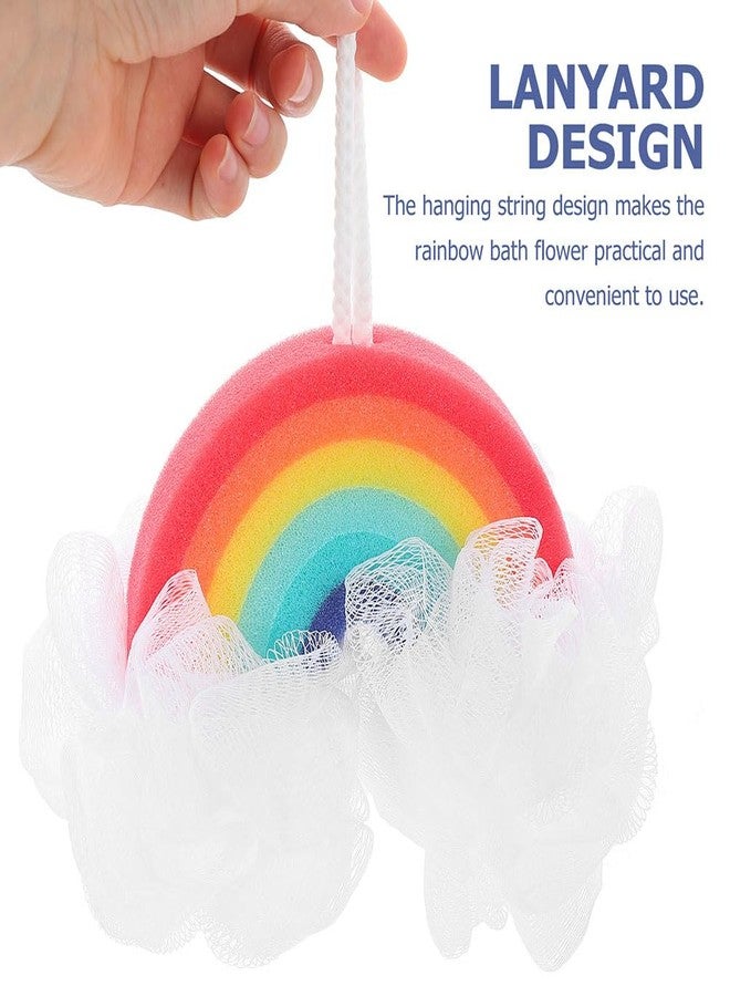 FRCOLOR Cloud Bath Sponges Loofahs Rainbow Shaped Exfoliating Scrubber Bath Brush for Kids Women Men Body Shower - Image 4