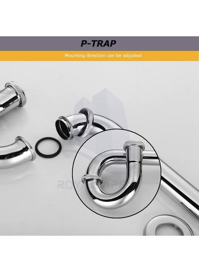 Royal Apex Stainless Steel Bottle Trap Wash Basin Bathroom Sink Waste P-Trap Drain Tube 1 1/4" - Image 3