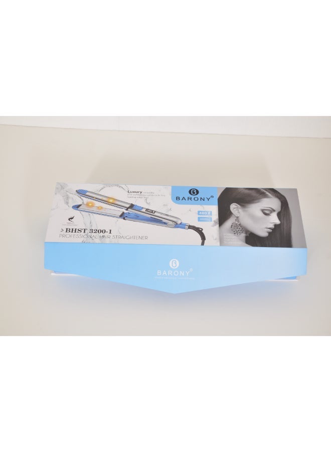BARONY Professional Hair Straightener Blue/Silver 39cm - Image 2