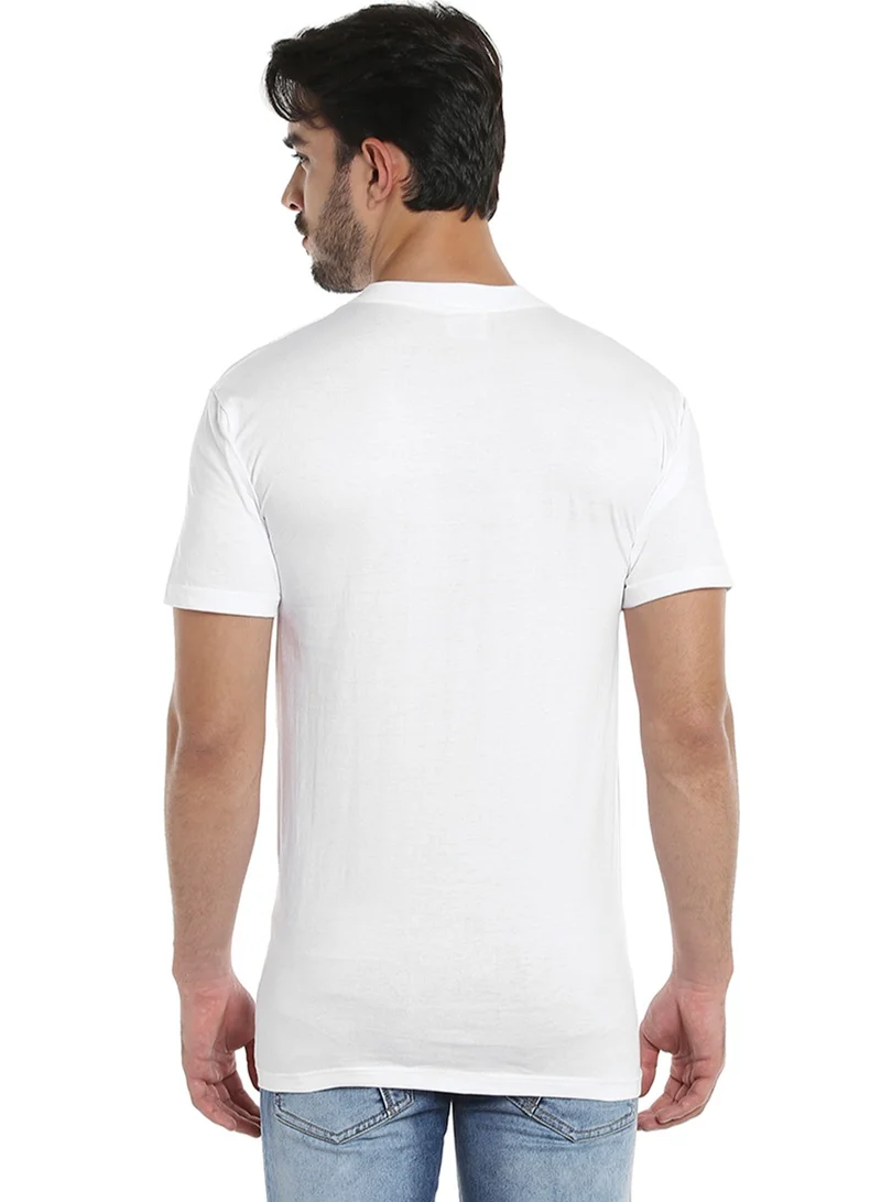 BYC MEN'S V-NECK COTTON T-SHIRT (PACK OF 3) - WHITE