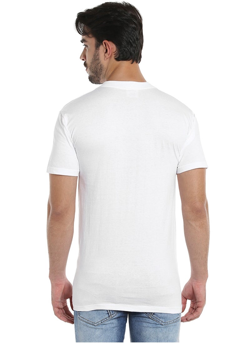 BYC MEN'S V-NECK COTTON T-SHIRT (PACK OF 3) - WHITE  - Image 5