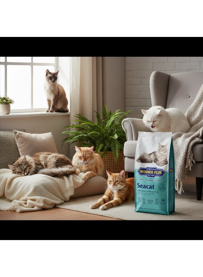 Winner Plus SeaCat | Winner Plus Super Premium Cat Food | Monoprotein Feed | Premium German Formula | Growth & Immunity Support | Adult Cats | 2 Kg - Image 4