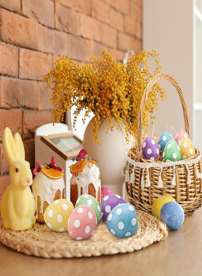 Conelist 5 Pcs Easter Eggs Candle Colorful Burning Spring Egg Shaped Votive Candle Gift Unscented for Easter Party Decorations Table Home Gift Spring Celebration(Polka Dot) - Image 5