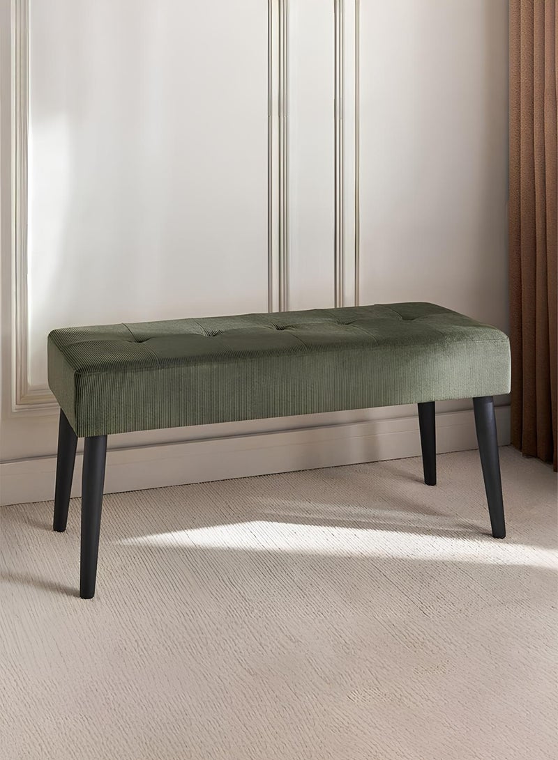 Taimi مقعد أوتومان مبطن بالفخامة بتصميم عصري - مقعد نهاية السرير، مقعد لتغيير الأحذية، مقعد لغرفة النوم، غرفة المعيشة، المدخل والممر، أخضر - 100 سم - Image 1