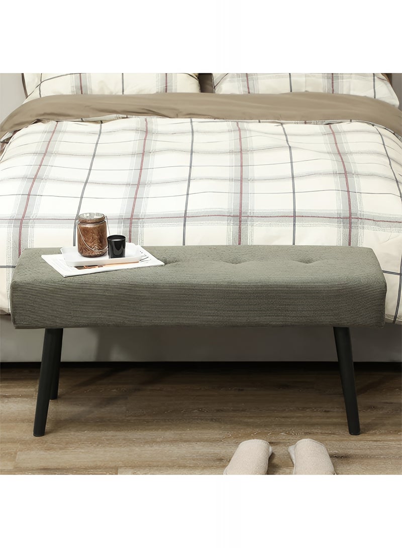 Taimi مقعد أوتومان مبطن بالفخامة بتصميم عصري - مقعد نهاية السرير، مقعد لتغيير الأحذية، مقعد لغرفة النوم، غرفة المعيشة، المدخل والممر، أخضر - 100 سم - Image 2