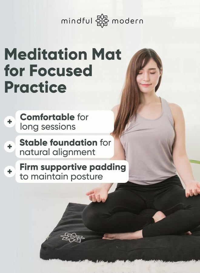 Mindful Modern حصيرة زابوتون للتأمل - وسادة يوغا وتأمل محشوة بالقطن - وسادة زابوتون للتkneeling والدعم أثناء الجلوس - وسادة أرضية مستطيلة كبيرة للجلوس على المقعد أو الزافو - Image 2