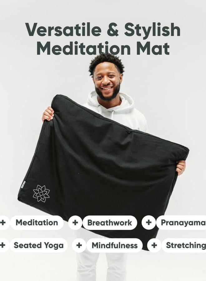 Mindful Modern حصيرة زابوتون للتأمل - وسادة يوغا وتأمل محشوة بالقطن - وسادة زابوتون للتkneeling والدعم أثناء الجلوس - وسادة أرضية مستطيلة كبيرة للجلوس على المقعد أو الزافو - Image 5