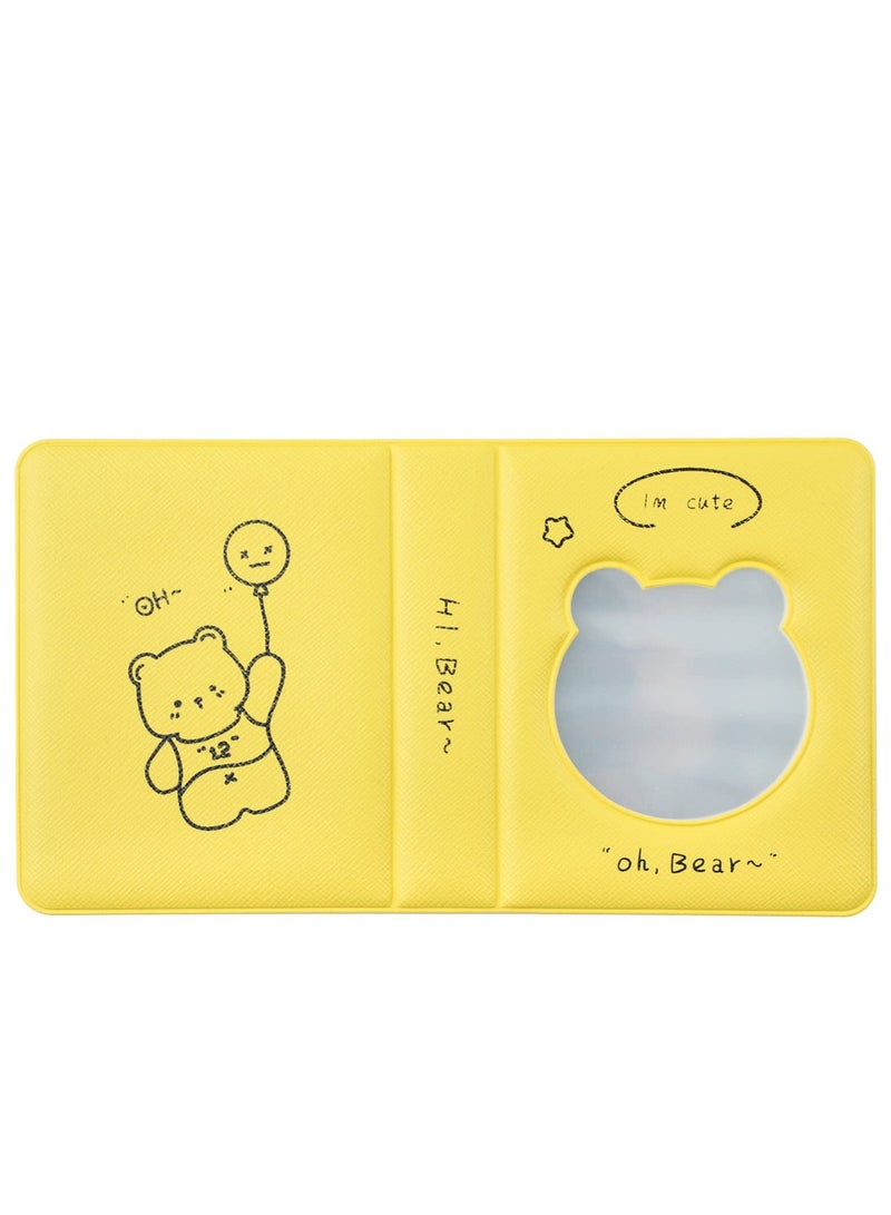 Kpop Mini Photo Album - 3 Inch Yellow Bear Binder with 36 Pockets for Collectible Cards & Ids - Image 2