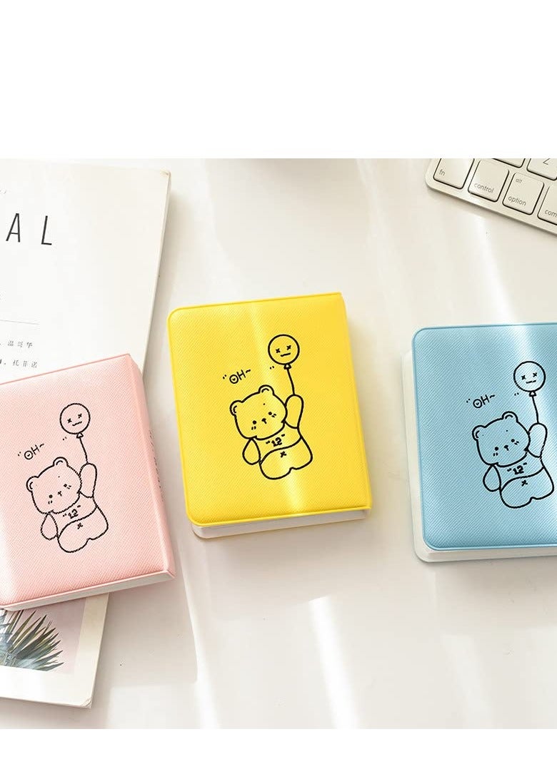 Kpop Mini Photo Album - 3 Inch Yellow Bear Binder with 36 Pockets for Collectible Cards & Ids - Image 5