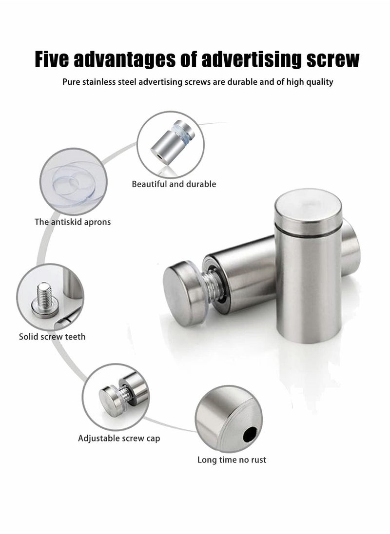 Y&D Standoff Fixings Screws, 24Pcs Stainless Steel Sign Advertising Nails, 12x25mm  - Image 2