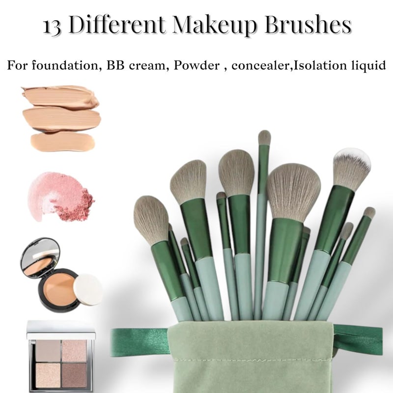 LA VENUST LAVENUST 24Piece Professional Makeup Brush Set Premium Foundation Eyeshadow Blending Brushes for Flawless Makeup Application Green - Image 3