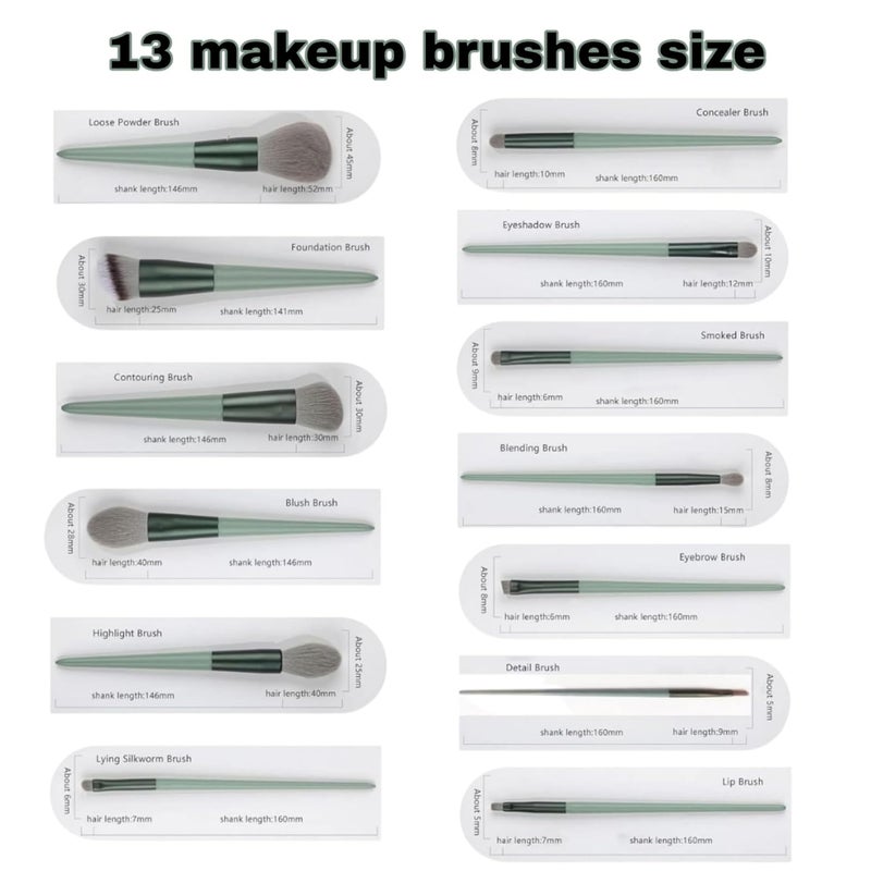LA VENUST LAVENUST 24Piece Professional Makeup Brush Set Premium Foundation Eyeshadow Blending Brushes for Flawless Makeup Application Green - Image 2