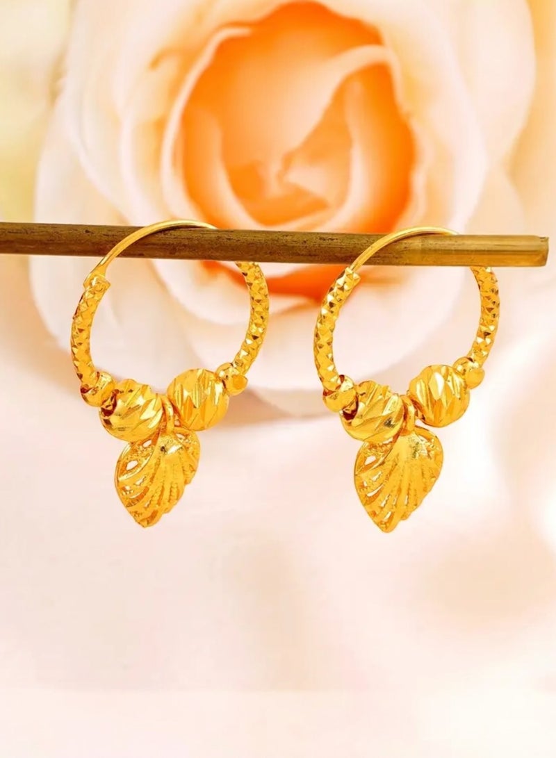 غولدماكس حلق اذن نسائي صغير شبيه بالذهب مطلي عيار 21 - Image 5