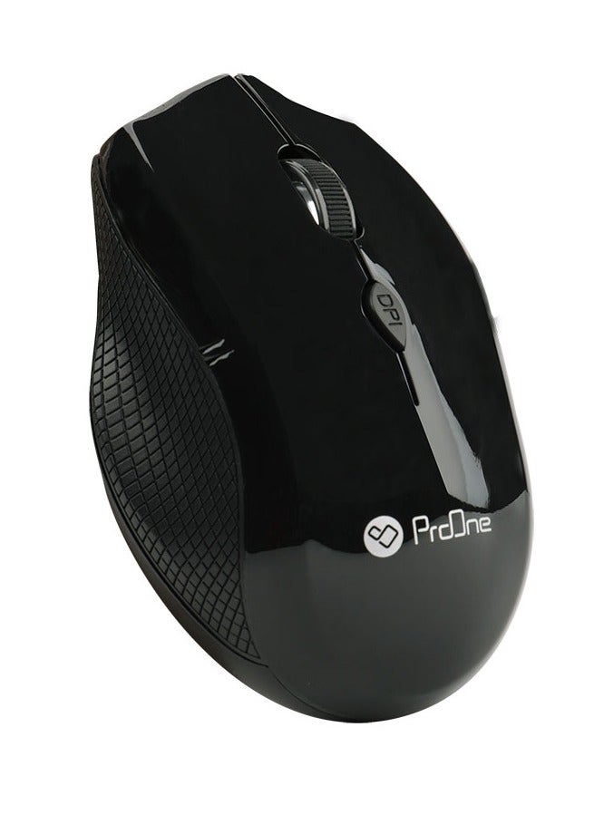 ProOne PMW60 Wireless mouse, 2.4G Ergonoic Optical Mouse, Computer Mouse for Laptop, 1600 DPI, 3 Adjustment Levels, 4 Buttons, 2 Battery, Mini USB Mouse for Laptop, PC, Chromebook, Notebook  - Image 1