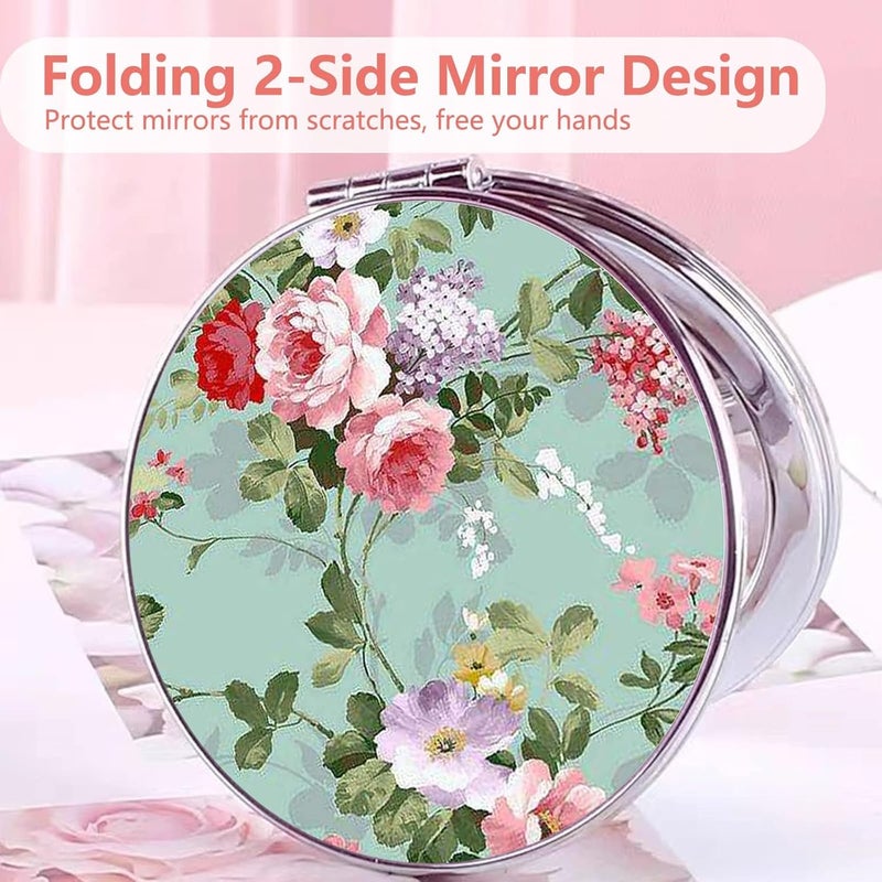 FEELHIGH FEELHIGH 6 Pack Pocket Mirrors for Women Mini Compact Mirror for Purse Magnifying Travel Makeup Mirror Portable Folding Mirror Gift Mirrors for Students Teacher FriendRandom Design  - Image 3