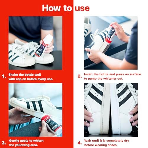 Wilkins Sneaker Whitener for Shoes - Restore Whiteness on Canvas, Leather, Foam and rubber (2.53 fl oz) - Image 4