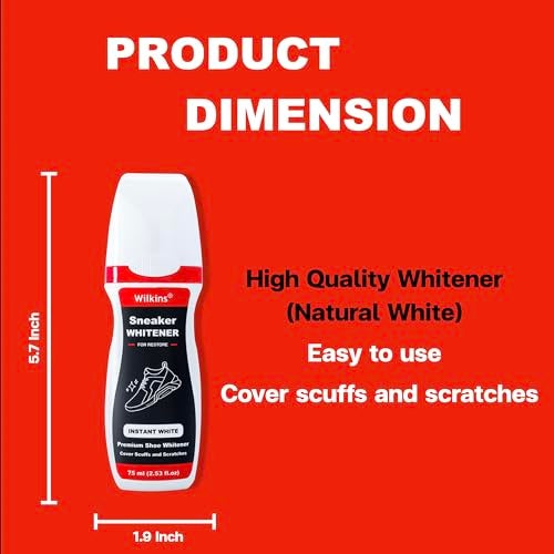 Wilkins Sneaker Whitener for Shoes - Restore Whiteness on Canvas, Leather, Foam and rubber (2.53 fl oz) - Image 5